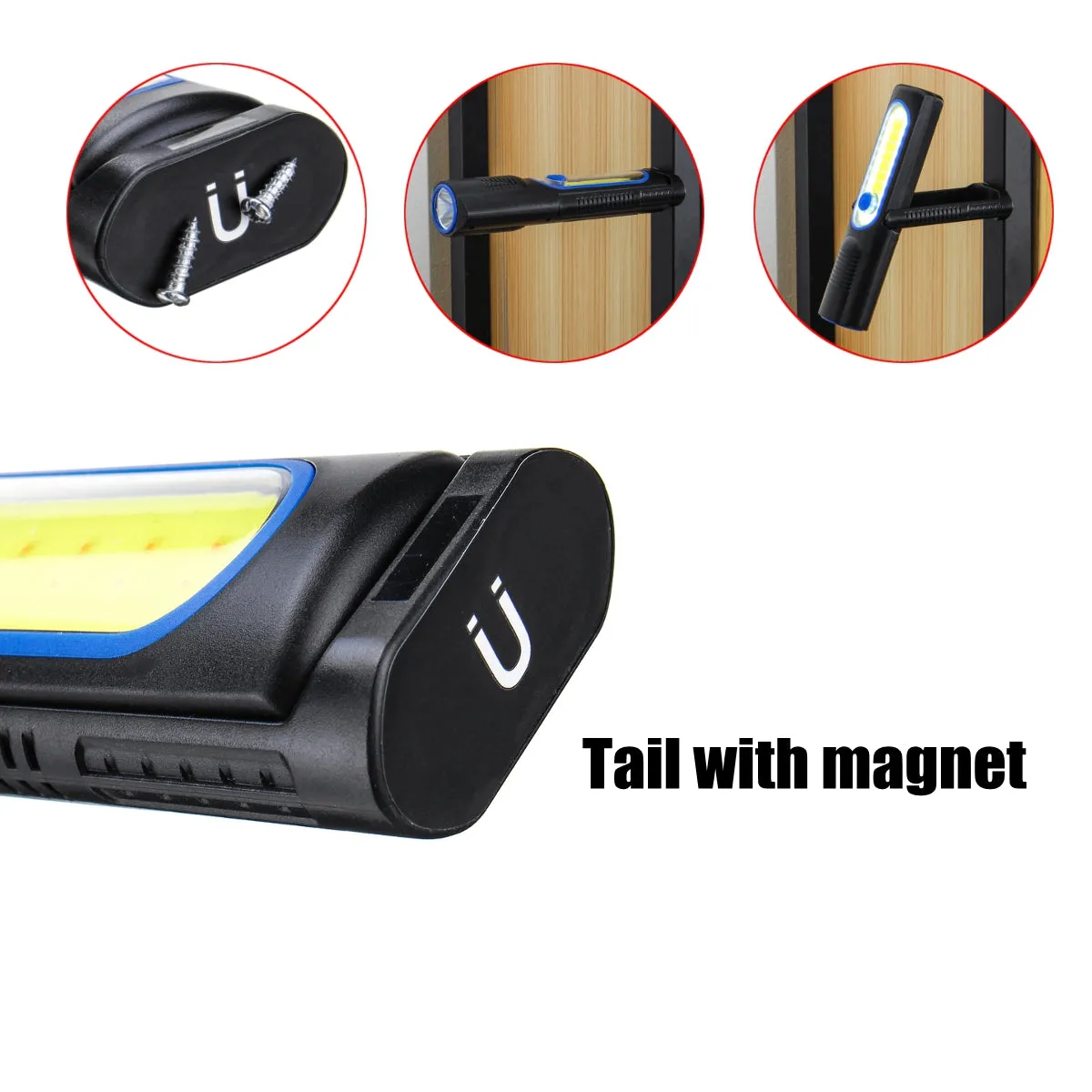 6303B 2000mAh COB LED Work Lamp 18650 USB Rechargeable Magnet Flashlight Camping Tent Light Light