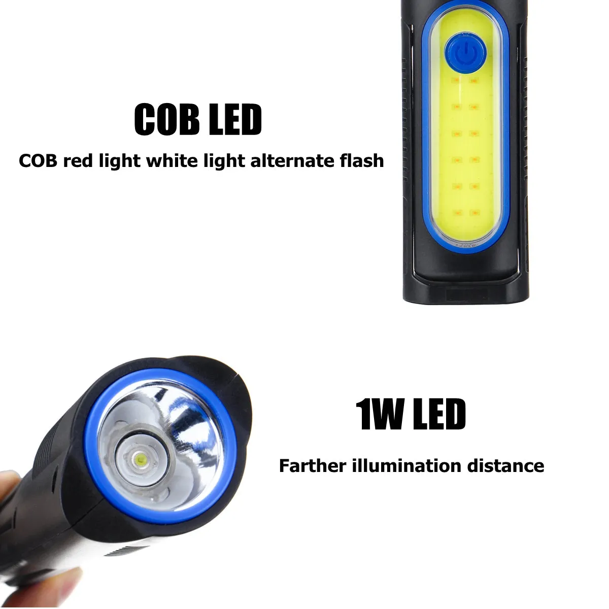 6303B 2000mAh COB LED Work Lamp 18650 USB Rechargeable Magnet Flashlight Camping Tent Light Light