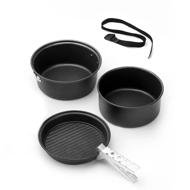 6Pcs Lightweight Portable Non-Stick Aluminum Camping Pot Set