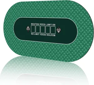 70 x 35 Inch Texas Hold'em Poker Mat for Table, Portable Poker Table Top with Smooth Premium Surface, Noise Reduction, and Carrying Case for Professional Poker Games Casino Games