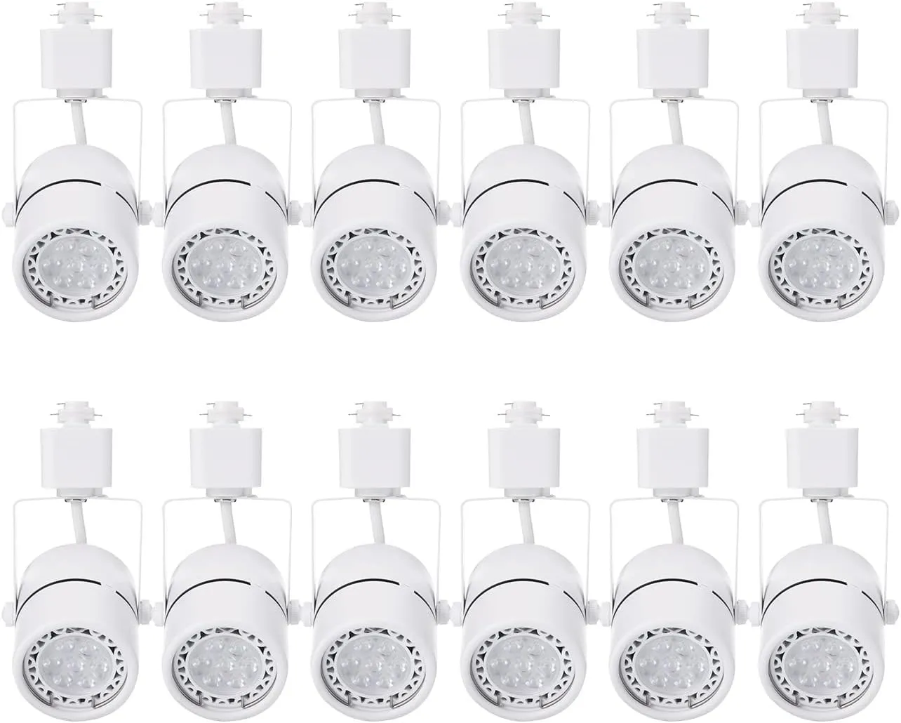 7W LED Track Lighting Heads,Dimmable Led Track Light Heads Compatible with H Type Track Light Rail,Ceiling Spotlight for Kitchen Accent Task,110V 36°Angle 3000K Warm White 12 Pack (White)