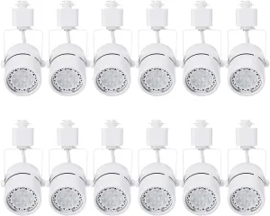 7W LED Track Lighting Heads,Dimmable Led Track Light Heads Compatible with H Type Track Light Rail,Ceiling Spotlight for Kitchen Accent Task,110V 36°Angle 3000K Warm White 12 Pack (White)