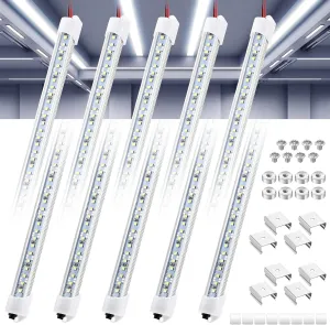 8 Pcs Car LED Light Bar with Switch and Magnets 12V LED Light Strip White 12V Interior Lighting for Indoor Room Home, Car Cargo Truck Trailer Van