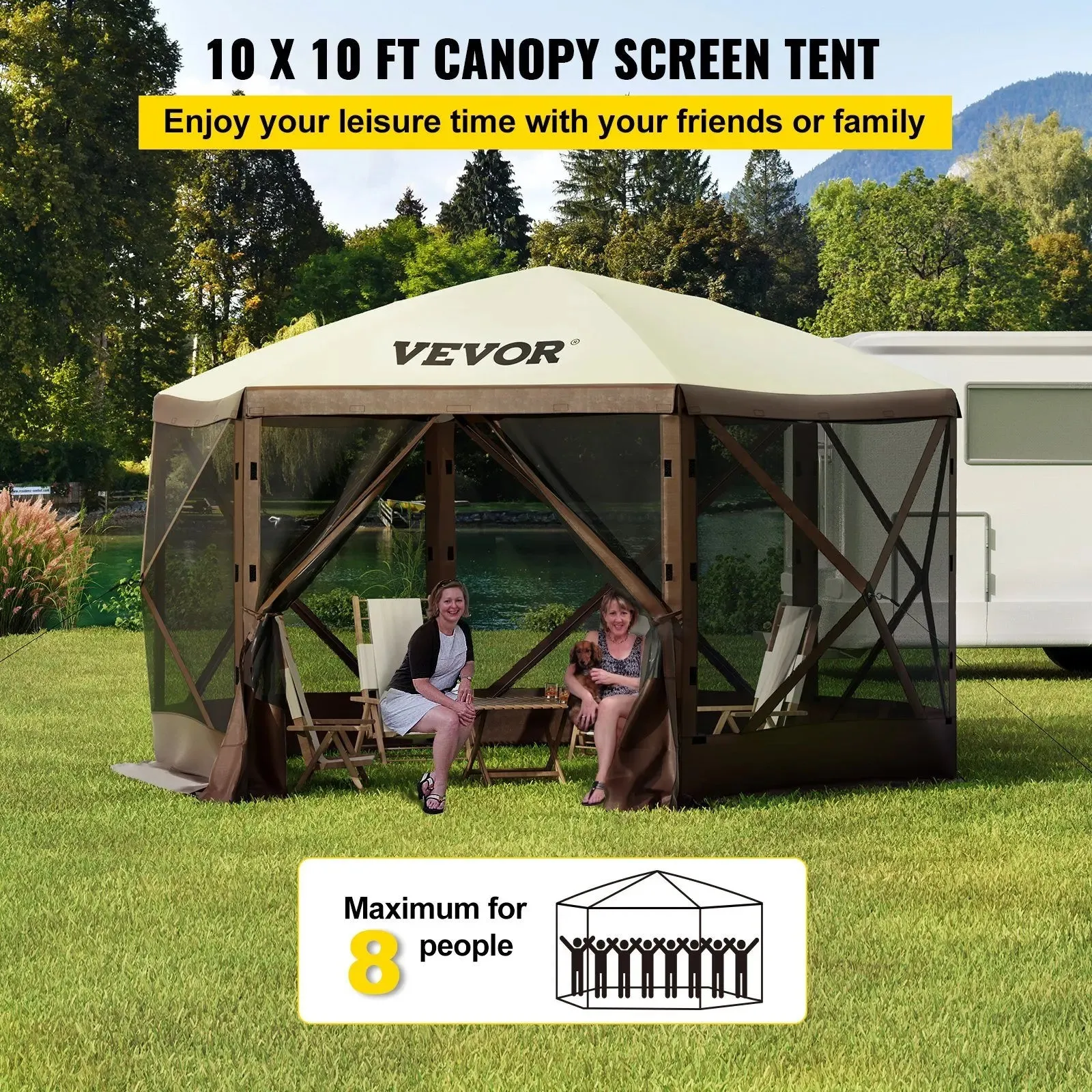 8 Person 10'x10' Gazebo Tent