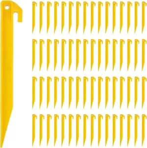80 Pcs Plastic Tent Stakes - 9 Inch Tent Stakes Heavy Duty Tent Pegs Canopy Stakes Spike Hook, Plastic Stakes Awning Camping Pegs for Camping Outdoor Sand Beach Garden Lawn Stake
