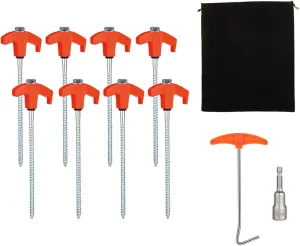 8Pcs Screw Pegs Heavy Duty Anchors Tent Stakes for Backpacking Garden Awning