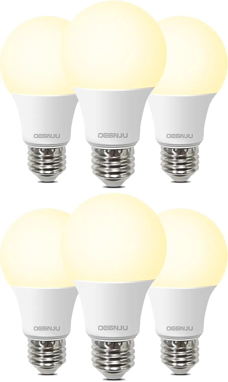 A19 LED Light Bulbs, 60 Watt Equivalent LED Bulbs, Soft White 2700K, 800 Lumens, E26 Standard Base, Non-Dimmable, 8.5W Warm White LED Bulbs for Bedroom Living Room,6 Pack