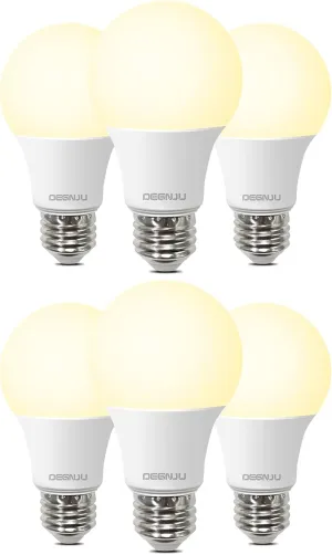 A19 LED Light Bulbs, 60 Watt Equivalent LED Bulbs, Soft White 2700K, 800 Lumens, E26 Standard Base, Non-Dimmable, 8.5W Warm White LED Bulbs for Bedroom Living Room,6 Pack