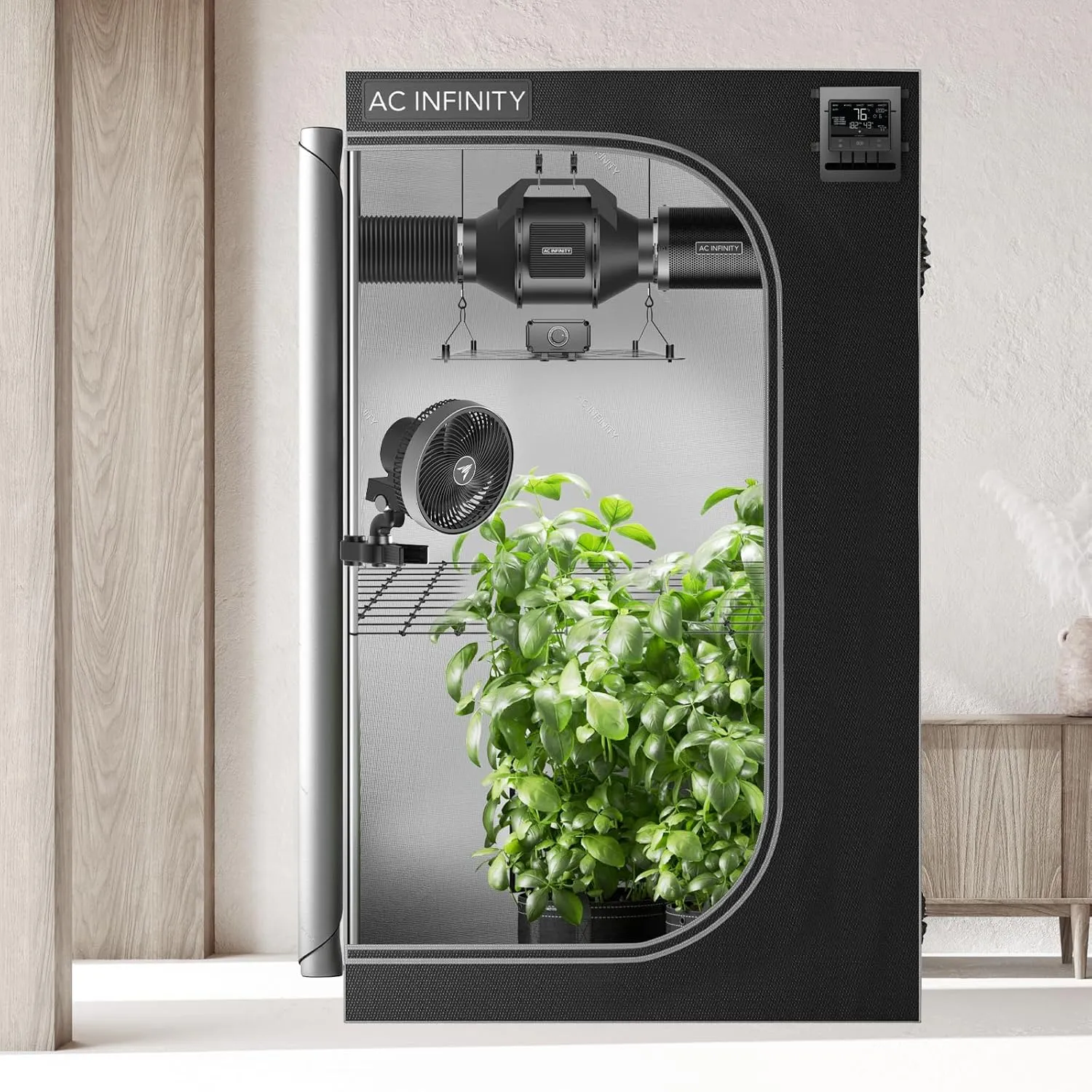 AC Infinity Advance Grow System 3x3, 3-Plant Kit, WiFi-Integrated Grow Tent Kit, Automate Ventilation, Circulation, Schedule Full Spectrum Samsung LM301H LED Grow Light, 2000D Mylar Tent