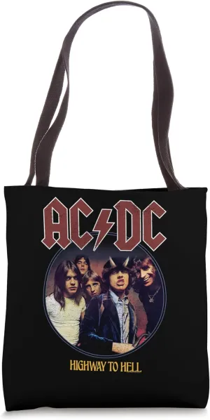 ACDC Highway To Hell Circle Rock Music Band Tote Bag