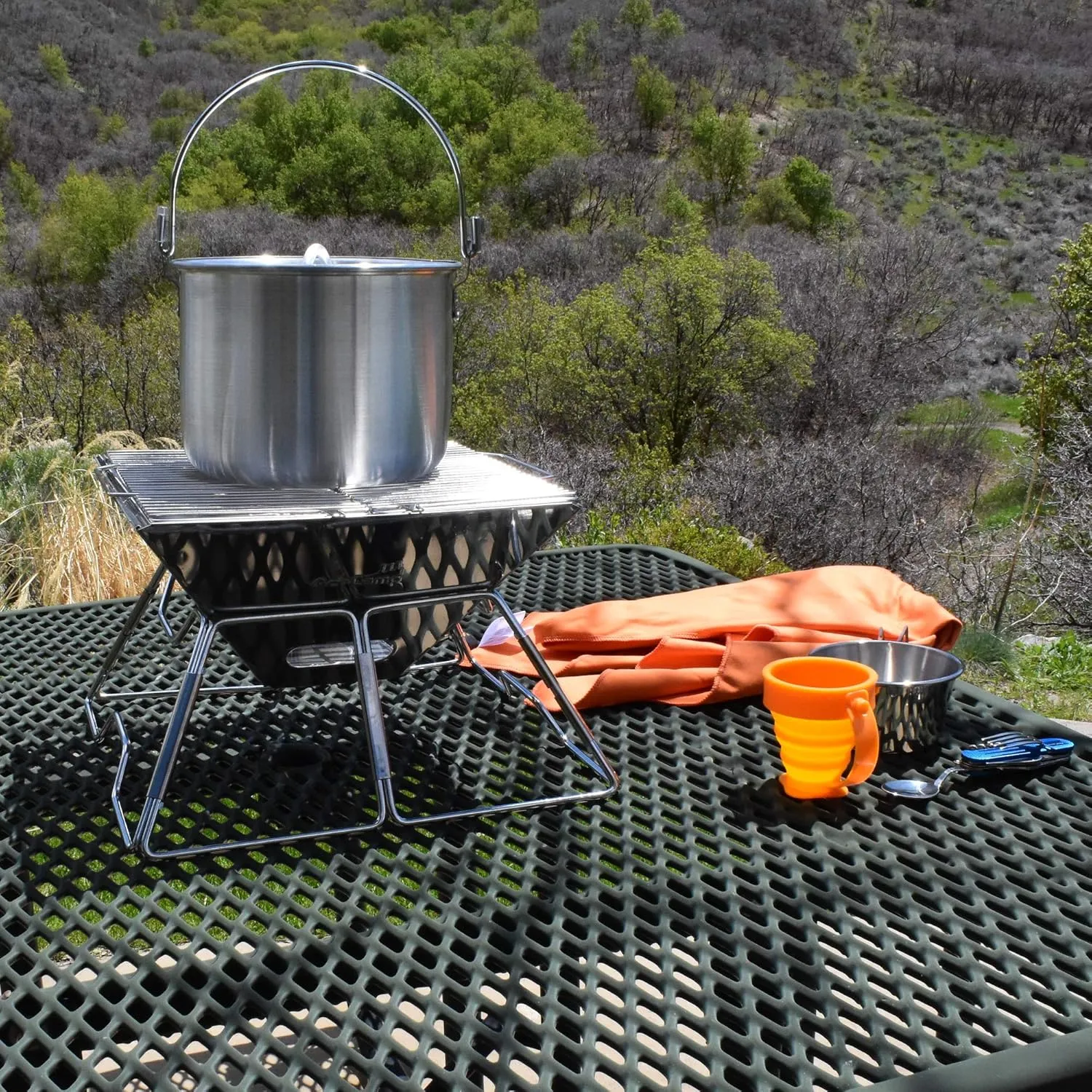 AceCamp Nested Pot Aluminum Lightweight Cooking Pot Set Outdoor Large Stock with lid and folding handle - 4L,8L,12L