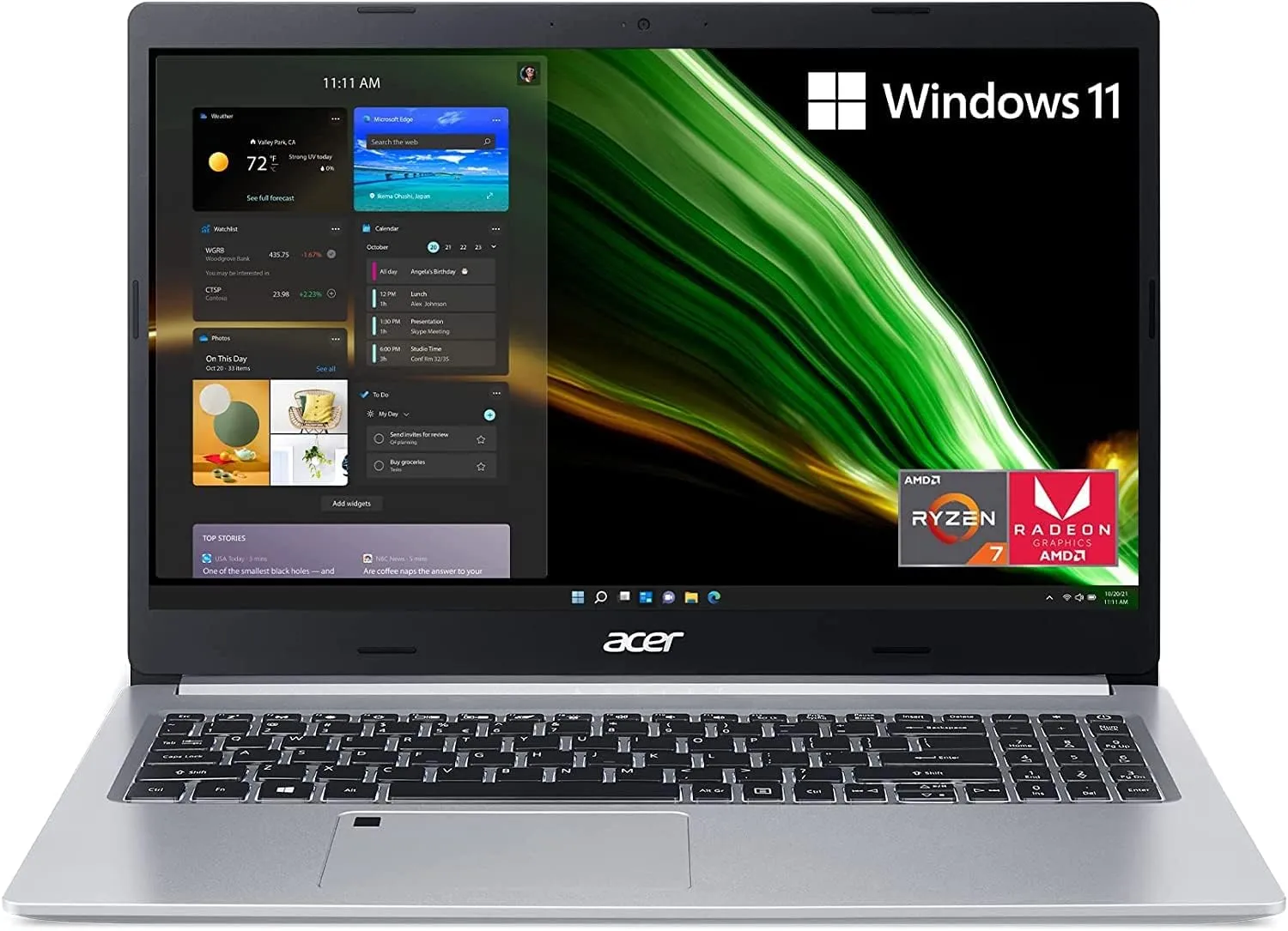 Acer 2022 Aspire 5 15.6" FHD IPS Screen Laptop AMD Ryzen 7 3700U 4-Core Radeon RX Vega 10 40GB DDR4 2TB SSD Backlit Keyboard FP Reader RJ-45 Wi-Fi 6 Windows 10 Pro w/RATZK 32GB USB