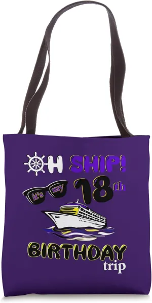 Adult cruising eighteenth its my 18th birthday trip purple Tote Bag