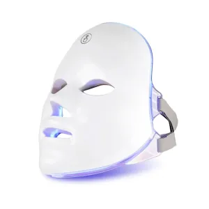 Aimery Red Light Therapy Face, 7 LED Light Therapy Face care Mask, Home Mask Skin Care, USB rechargeable, portable (white)