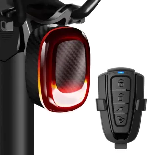 Alarm Bike Tail Light: Wireless Remote Bicycle Rear Light USB-C Rechargeable Smart Motion Anti Theft Taillight with Loud Horn Red Led Flashing Lights Waterproof High Lumen Cycling Back Light