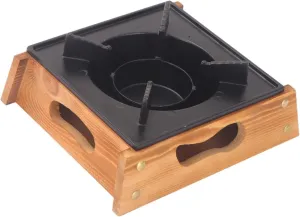 Alcohol Stoves Burner Stew Hot Pot with Wooden Base Spirit Burner for Camping BBQ