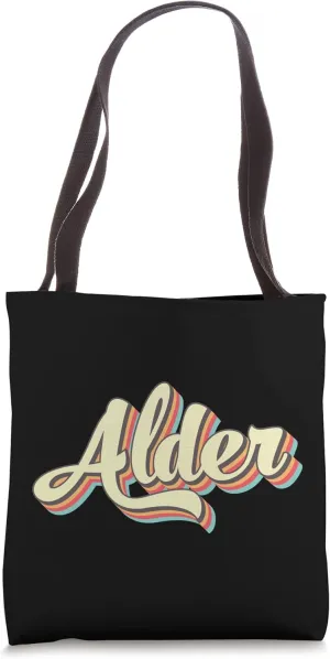 Alder TShirt Retro Art Baseball Font Vintage Tote Bag