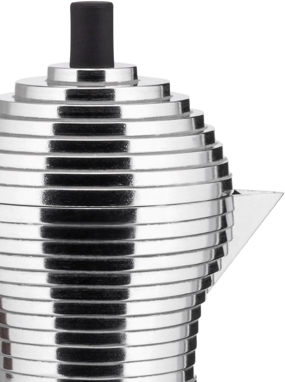 Alessi MDL02/1 B Pulcina Stove Top Espresso 1 Cup Coffee Maker in Aluminum Casting Handle And Knob in Pa, Black