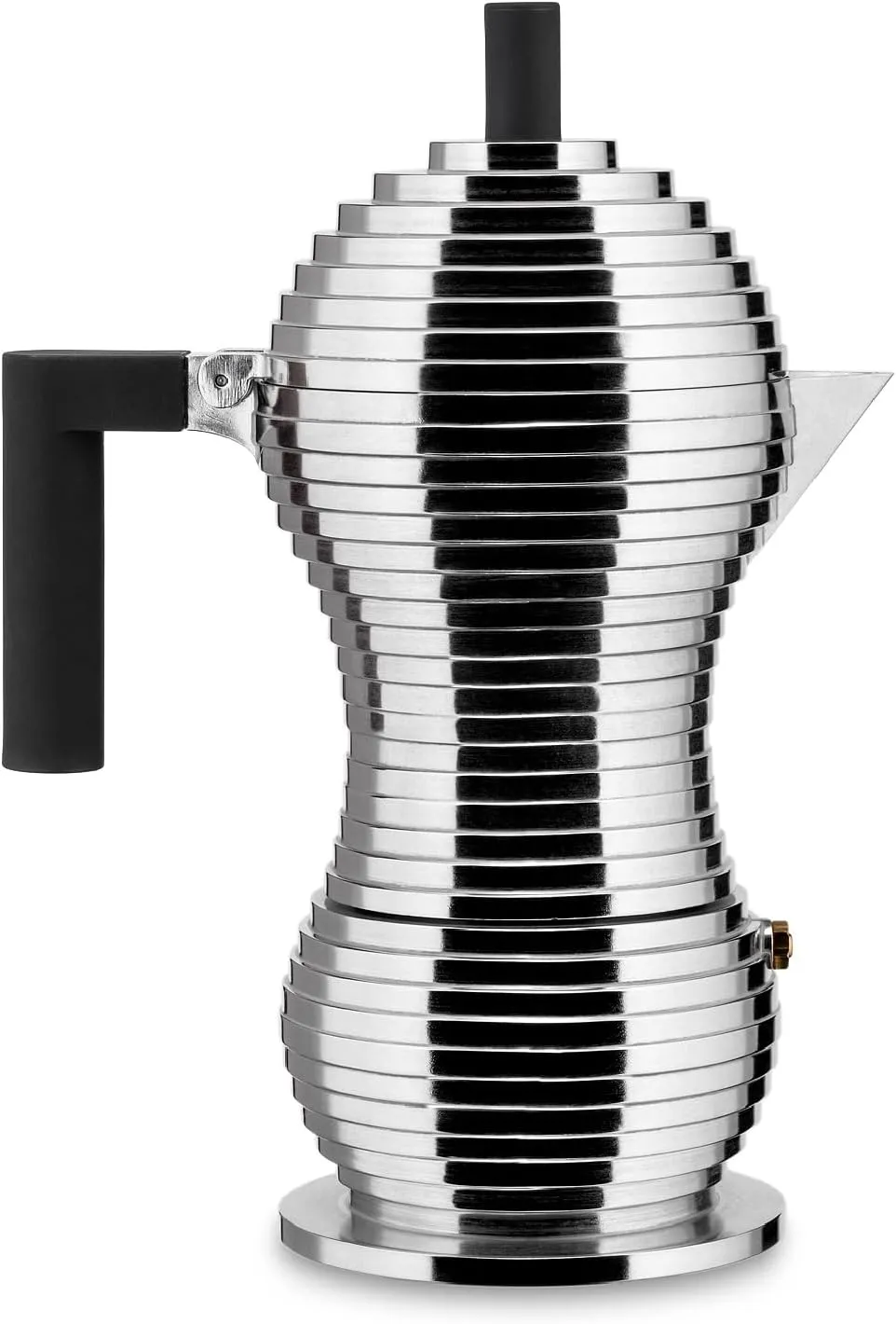 Alessi MDL02/6 B Pulcina Stove Top Espresso 6 Cup Coffee Maker in Aluminum Casting Handle And Knob in Pa, Black