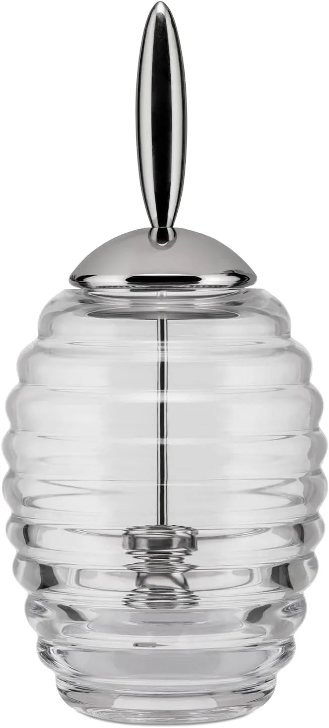 Alessi TW01 Honey Pot, Honey Jar in Glass and Stainless Steel