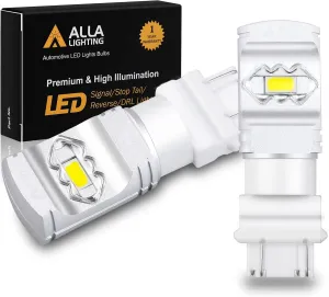 Alla Lighting 3800lm T25 3156 3157 White LED Bulbs Xtreme Super Bright 3056 3057 3457 3157 LED Bulb ETI 56-SMD 6000K Xenon LED 3157 Bulb for Turn Signal Back-Up Reverse DRL Brake Stop Tail Light (2pc)