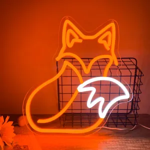 Allball Fox Neon Signs for Wall Decor,Dimmable Fox LED Neon Light Sign Animal Sign Home Wall Art USB Powered for Bedroom Living Room Shop Bar Club Party Gifts(11.8 * 13.3in)
