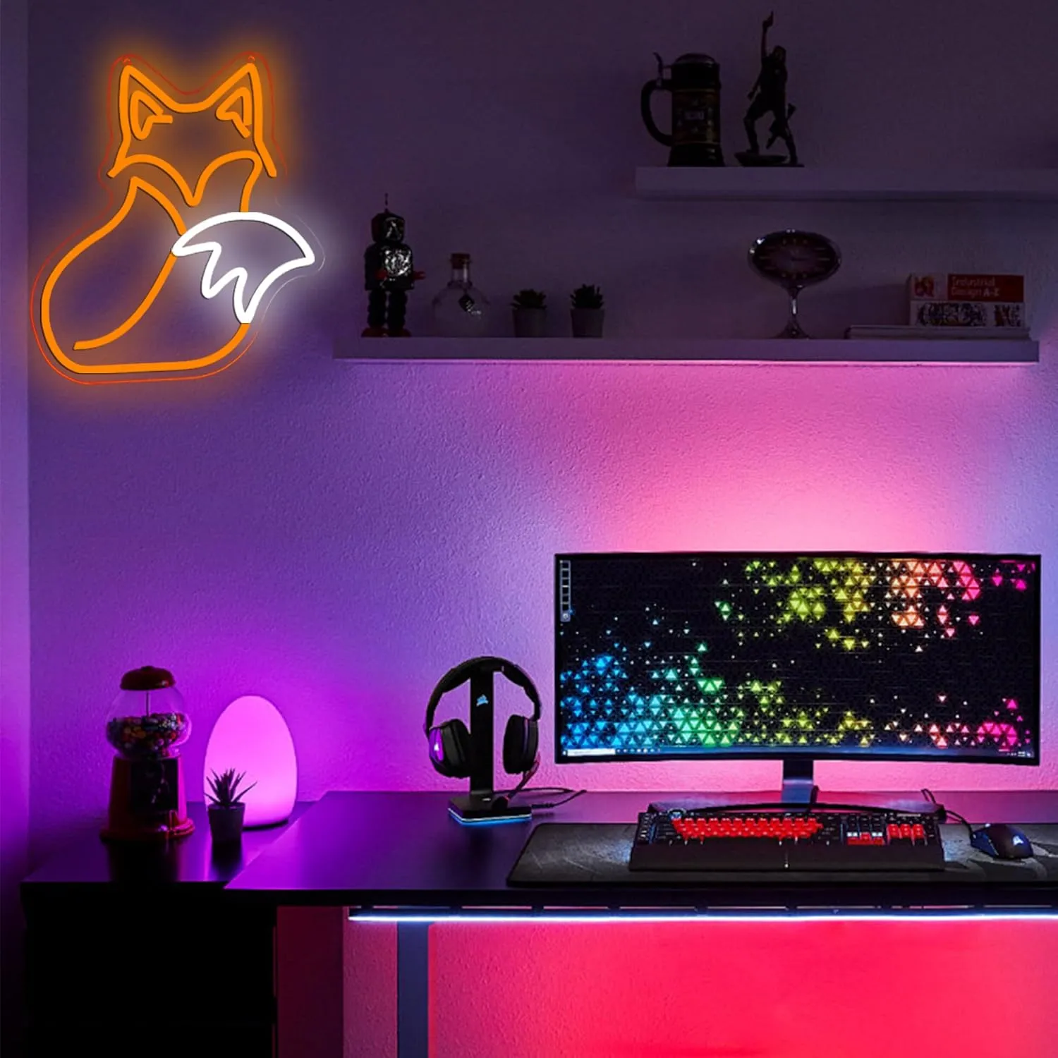 Allball Fox Neon Signs for Wall Decor,Dimmable Fox LED Neon Light Sign Animal Sign Home Wall Art USB Powered for Bedroom Living Room Shop Bar Club Party Gifts(11.8 * 13.3in)