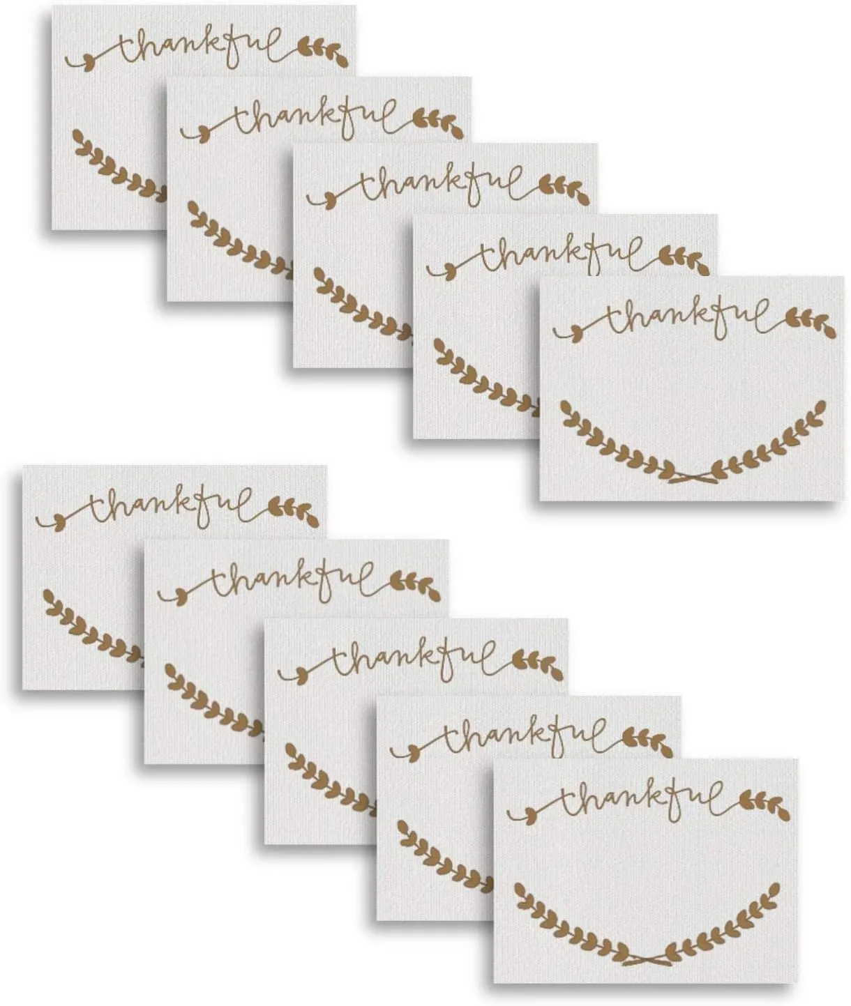Altoona Set of 24 Tent Fold Placecards Thankful Gold 3.5" x 2.5" Folded