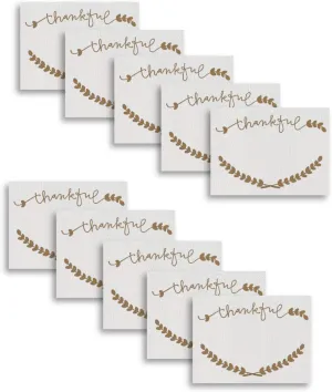 Altoona Set of 24 Tent Fold Placecards Thankful Gold 3.5" x 2.5" Folded