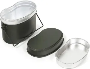 Aluminum Mess Tin Kit, 1.5L Mess Tin Lunch Box Food Storage for Camping, Backpacking, Tracvel