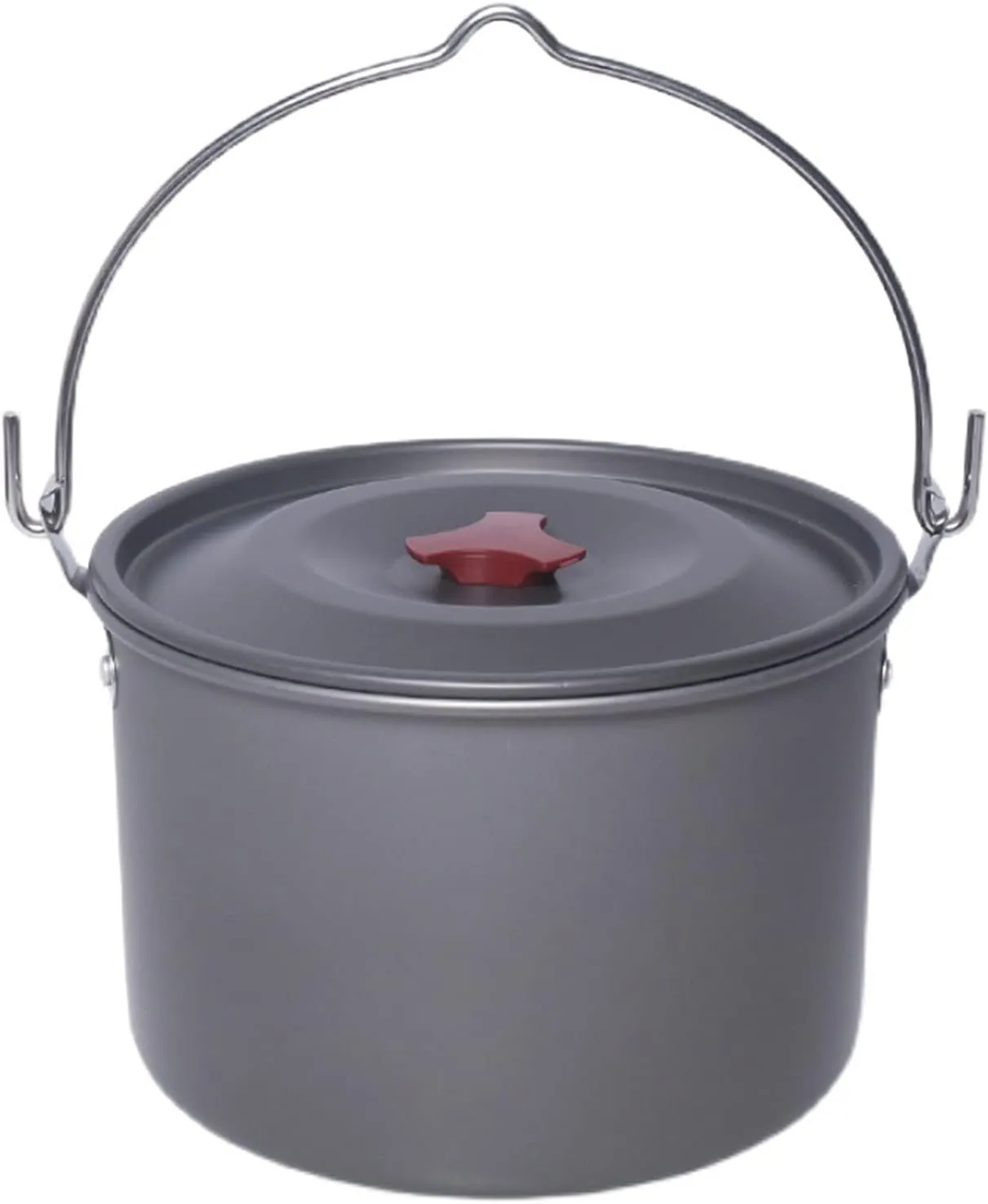 Aluminum Pot 4.2L Camping Hanging Pot Alumina Oxide Cooking Pot for Outdoor Backpacking Fishing Hiking