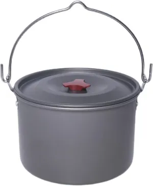 Aluminum Pot 4.2L Camping Hanging Pot Alumina Oxide Cooking Pot for Outdoor Backpacking Fishing Hiking