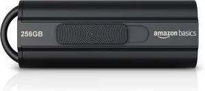Amazon Basics 256 GB Ultra Fast USB 3.1 High Capacity Flash Drive for Data Transfer and Storage, Black