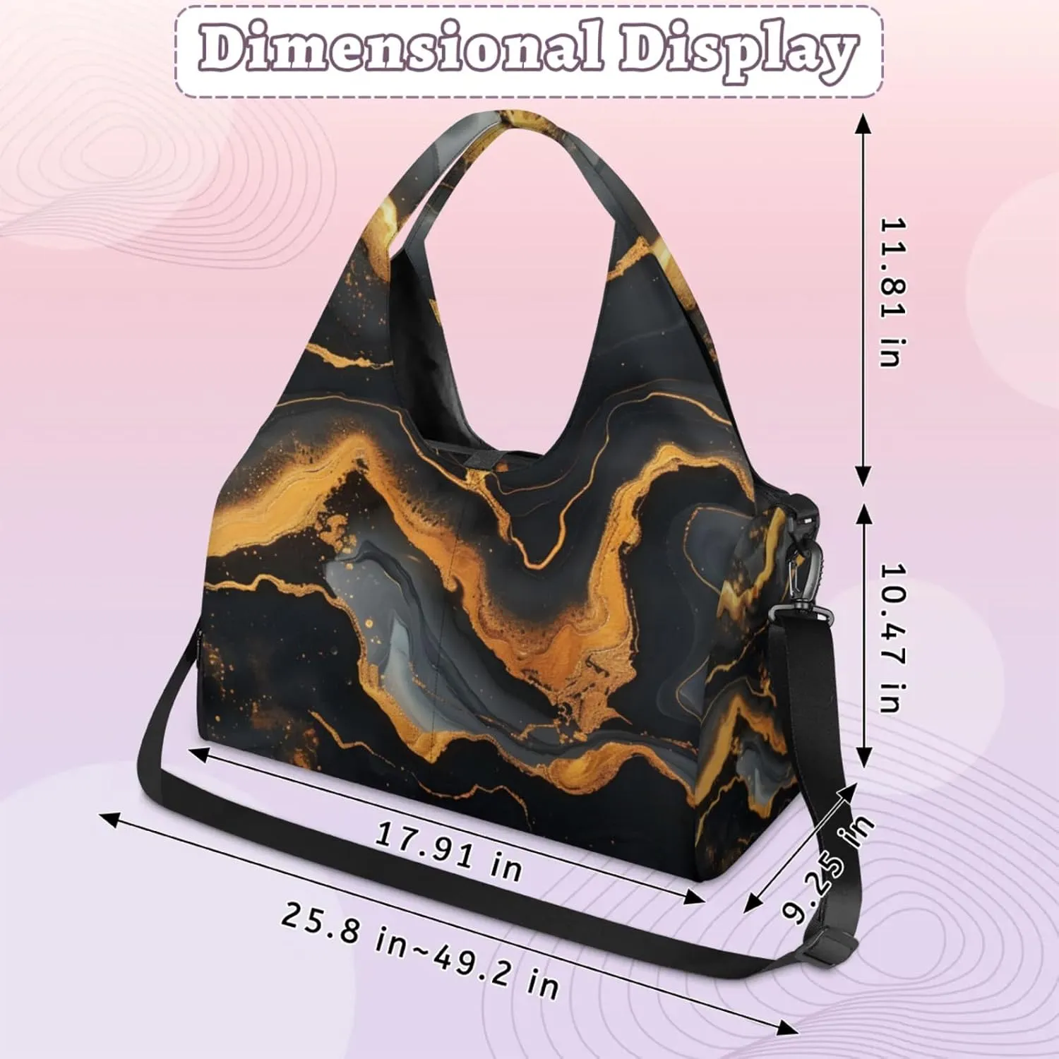 Animal Marble Paper Gym Bag Yoga Mat Tote for Women with Shoes Compartment Lightweight Duffle Travel Carrier Wet Dry Storage Pockets Adjustable Pilates Mats Shoulder Bags for Sport Swim