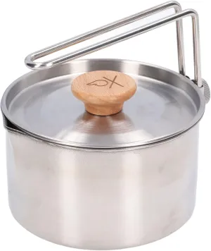 aqxreight 1000ml Stainless Steel Camping Pot with Detachable Handle for Picnic Hiking