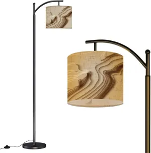 Arc Floor Lamps Mountain Hiking Map line Topography Abstract Topographic map Space for Modern LED Adjustable Lampshade Standing Light for Living Room Reading Bedroom Office