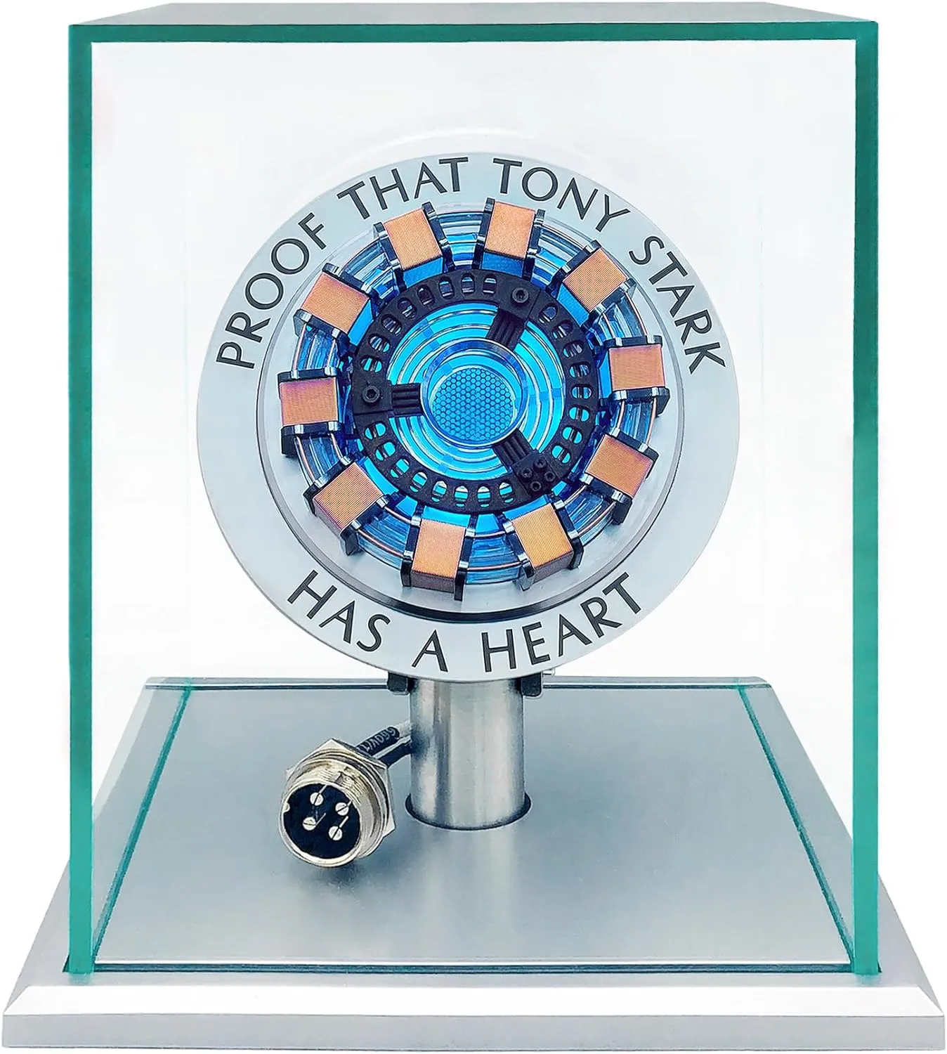 Arc Reactor MK1-1:1 Scale, DIY USB, LED Light, Vibration Sensor, No Assembly, Display Case Included Toy