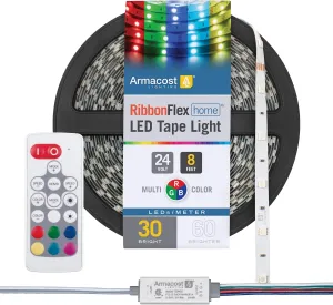 Armacost Lighting Slimline RGB Color LED Controller with 2.5M Multicolor 24V LED Strip Light 713929