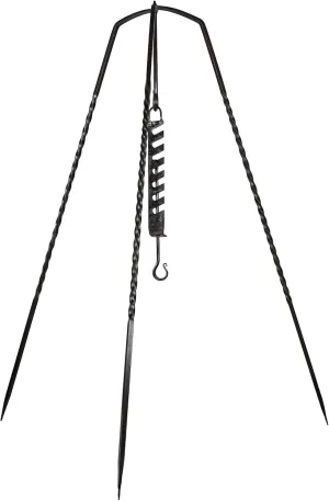 Armory Replicas 56.5-Inch Forged Iron Tripod with Adjustable Pot Hook for Medieval Camping & Outdoor Cooking