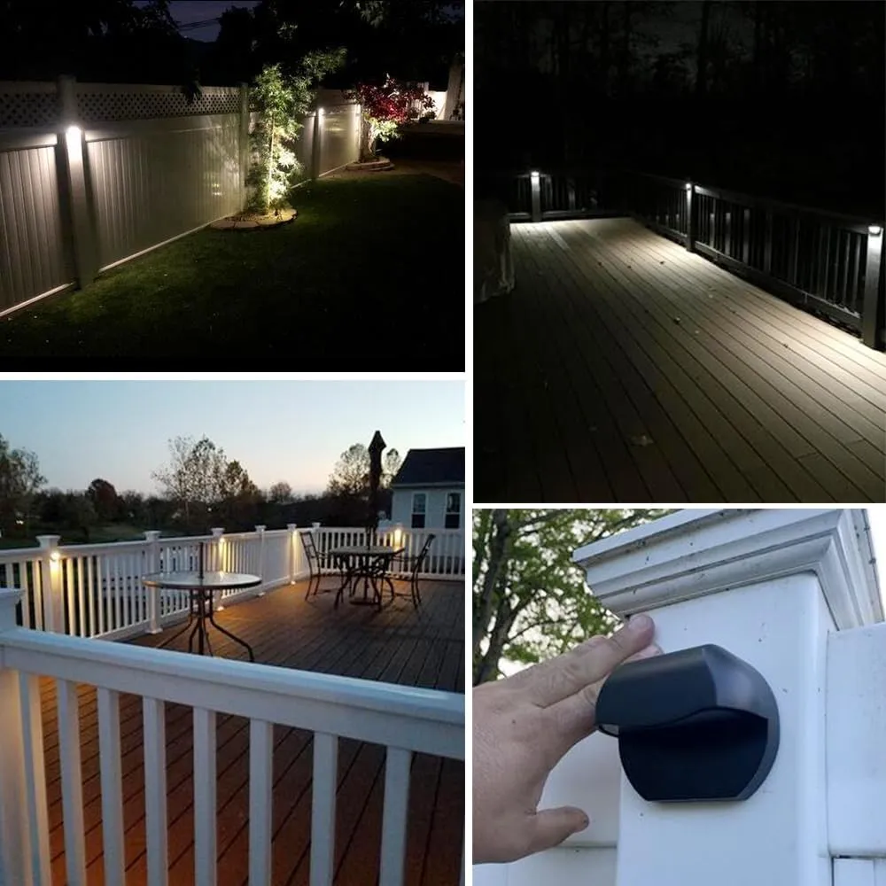 Arrownine Low Voltage Landscape Lighting Deck LED Lights 2.5W Outdoor Step Lights Patio Fence Post Light Wall Mounted Light,Water Resistant Cool White 5000K Textured Black 3-Pack