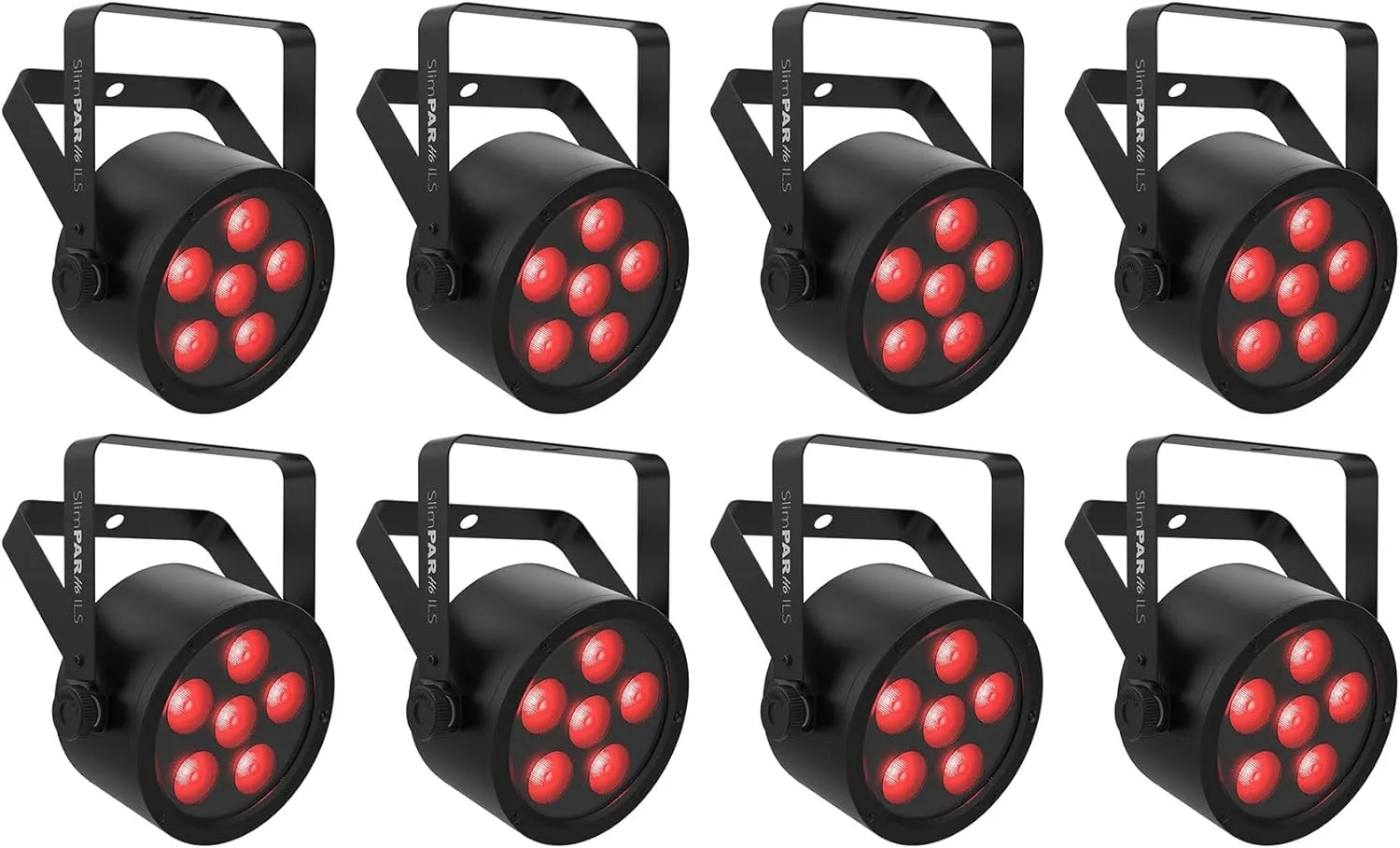 Audiosavings Bundle: (8) Chauvet DJ SlimPAR H6 ILS RGBAW UV LED DMX Par Can Party/Stage Wash Light