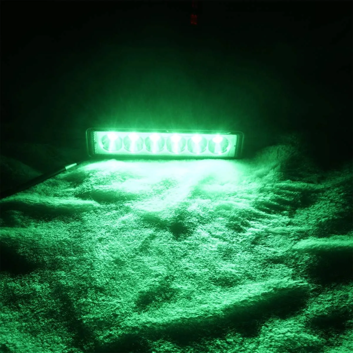 AUXMOTEC Green Led Light Bar 2PCS 18W Spot Driving Fog Light Off-road Work Light Waterproof Compatible for Boat ATV SUV Truck Pick-up Van Fishing Hunting Navigation 12v 24v