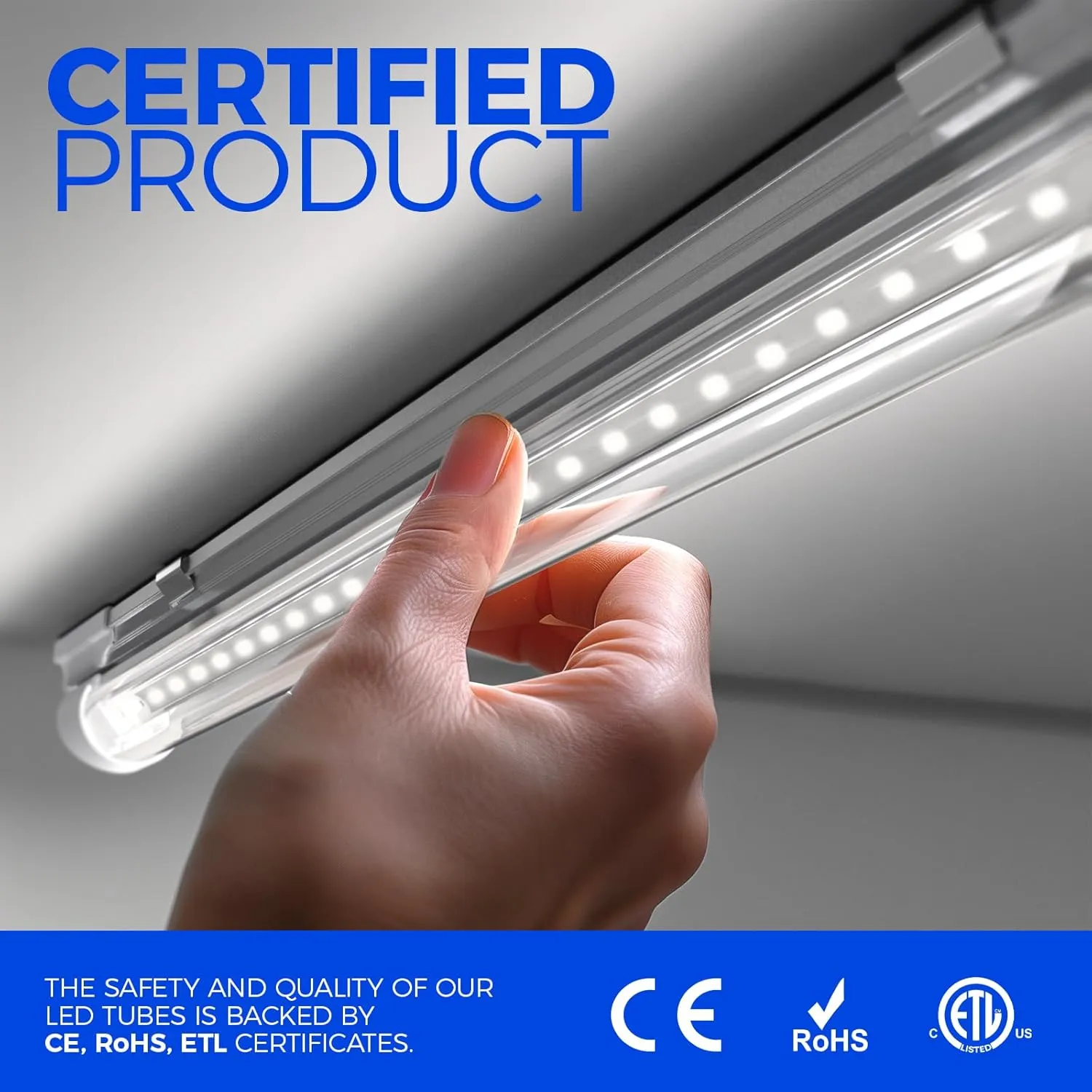 Barrina LED Shop Lights 2FT, 20W 3000LM 5000K, T8 LED Light Fixture, Clear Cover, Ceiling and Utility Shop Light, Linkable Tube Lights for Room, Garage, Workbench, Warehouse, 2 Packs