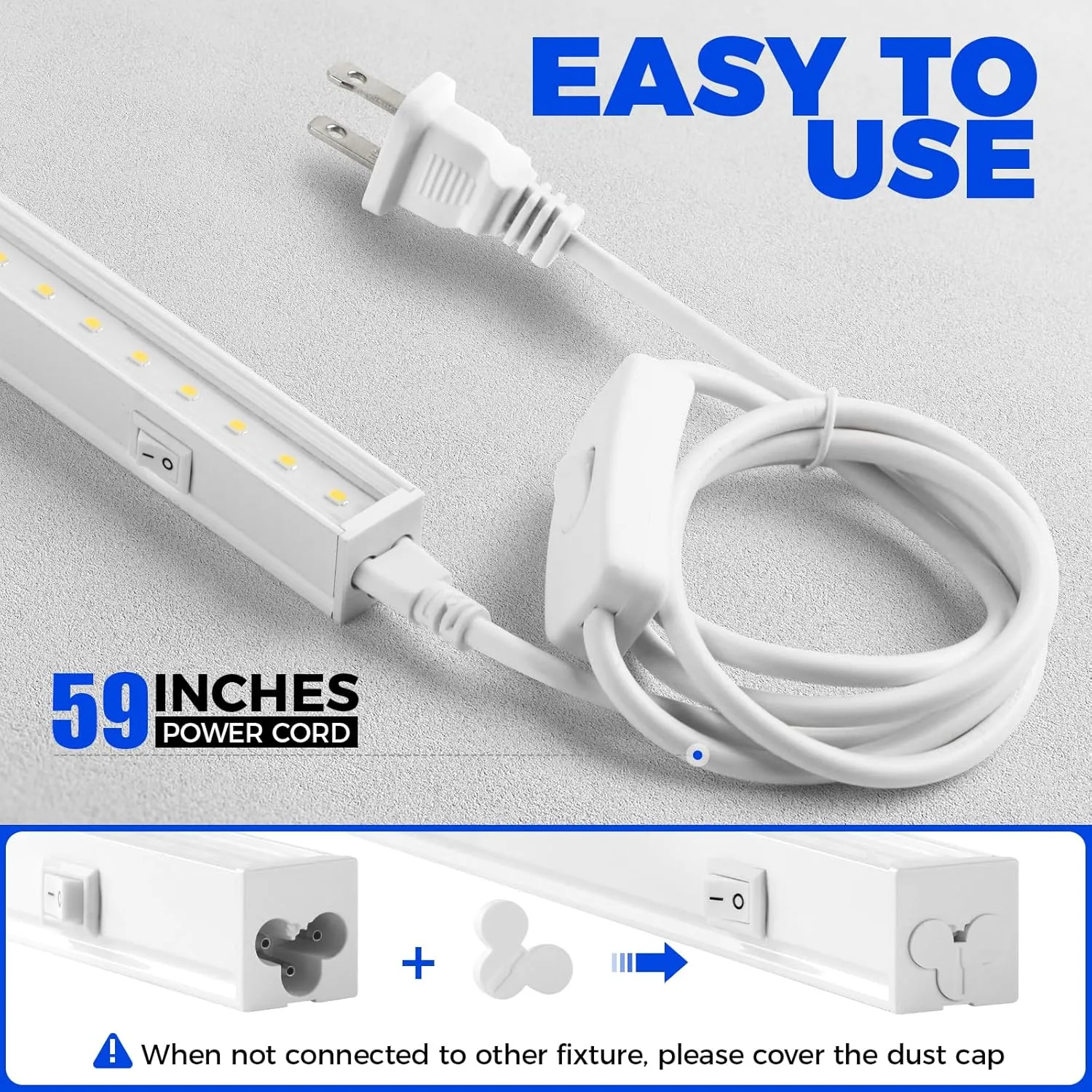 Barrina T5 Grow Lights for Indoor Plants, 3FT 128W (8 X 16W) Full Spectrum Grow Light with Separate Switch, Linkable Grow Lamp, Indoor Plant Lights for Growth, Plug and Play, 5000K, 8 Packs