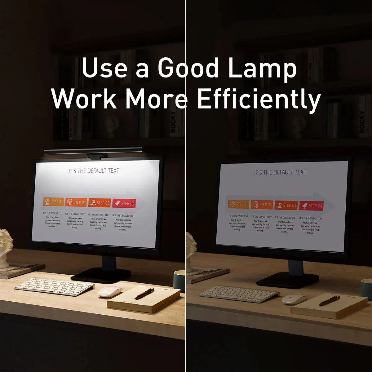 Baseus i-wok Series USB Asymmetric Light Source Screen Hanging Light Youth (Black) (DGIWK-B01)