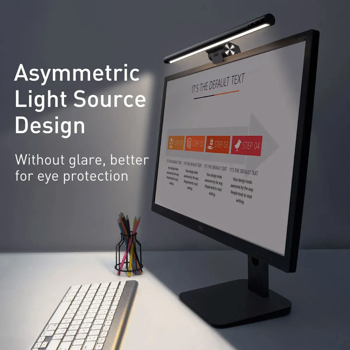 Baseus i-wok Series USB Asymmetric Light Source Screen Hanging Light Youth (Black) (DGIWK-B01)
