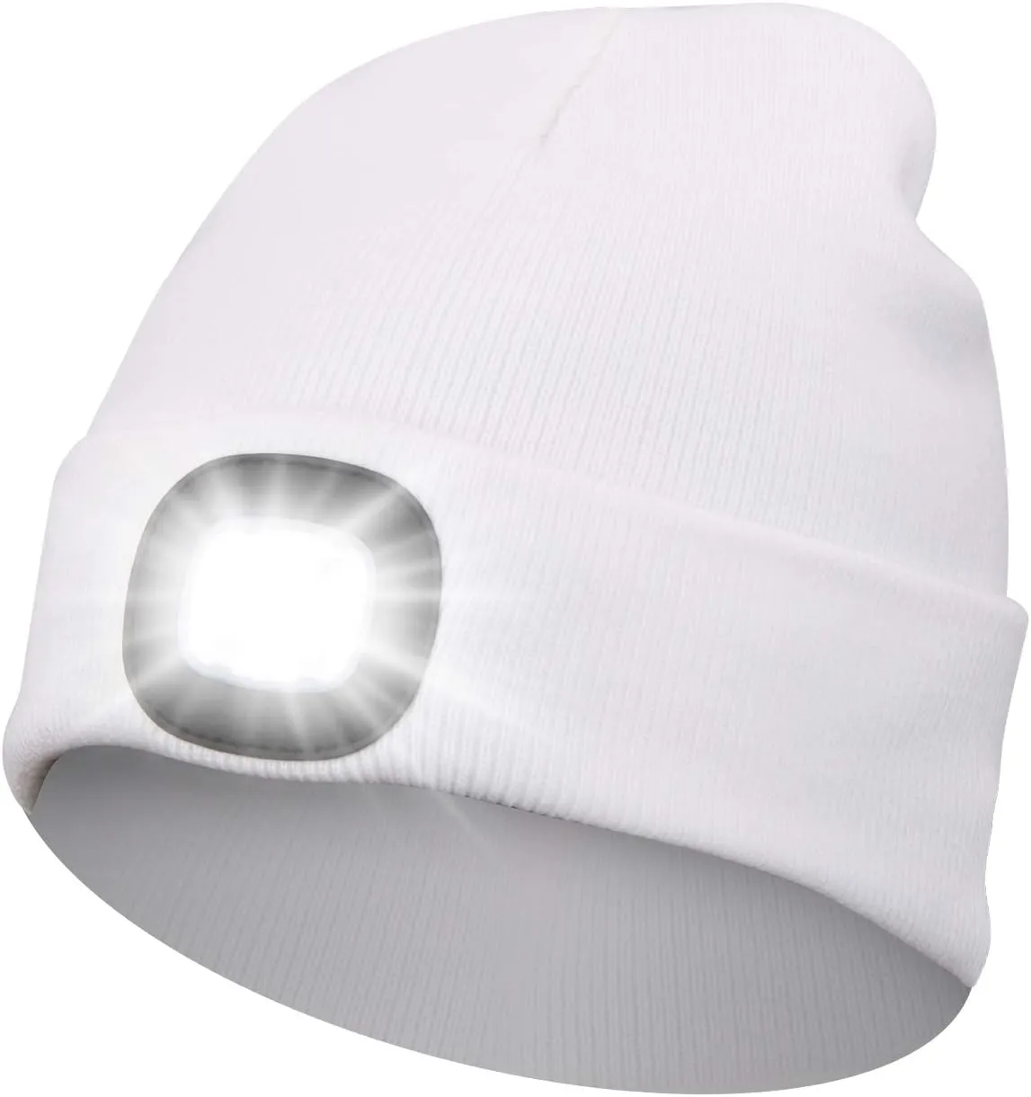 Beanie Hat with Light Unisex LED Beanie Hat with Light USB Rechargeable Running Hat Alpine Cap Gift for Men and Women Teens