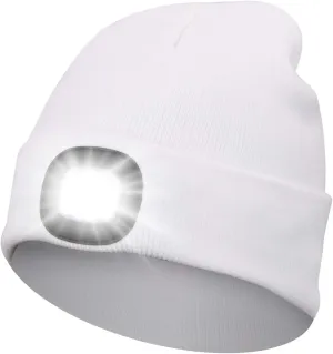 Beanie Hat with Light Unisex LED Beanie Hat with Light USB Rechargeable Running Hat Alpine Cap Gift for Men and Women Teens