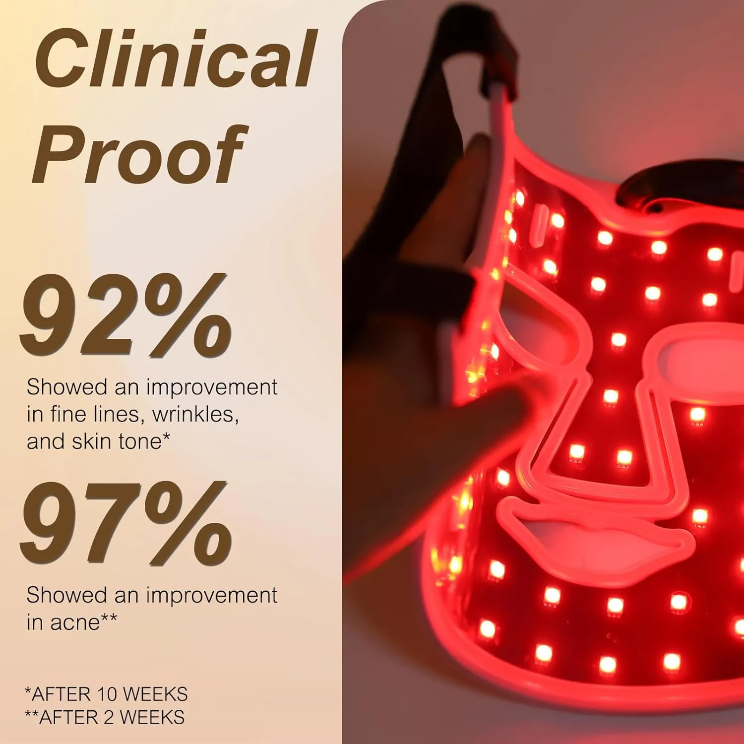 Beauty LED Light Mask -infrared light therapy red light therapy led facial light Photons Facial Skin Care Wrinkle reduce anti-acne facial light acne treatment beauty device-KFB265