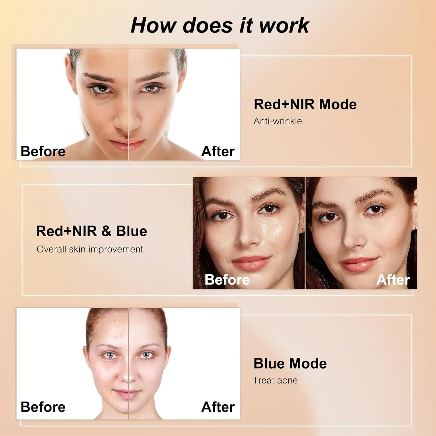 Beauty LED Light Mask -infrared light therapy red light therapy led facial light Photons Facial Skin Care Wrinkle reduce anti-acne facial light acne treatment beauty device-KFB265
